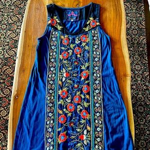 Johnny Was sleeveless embroidered dress